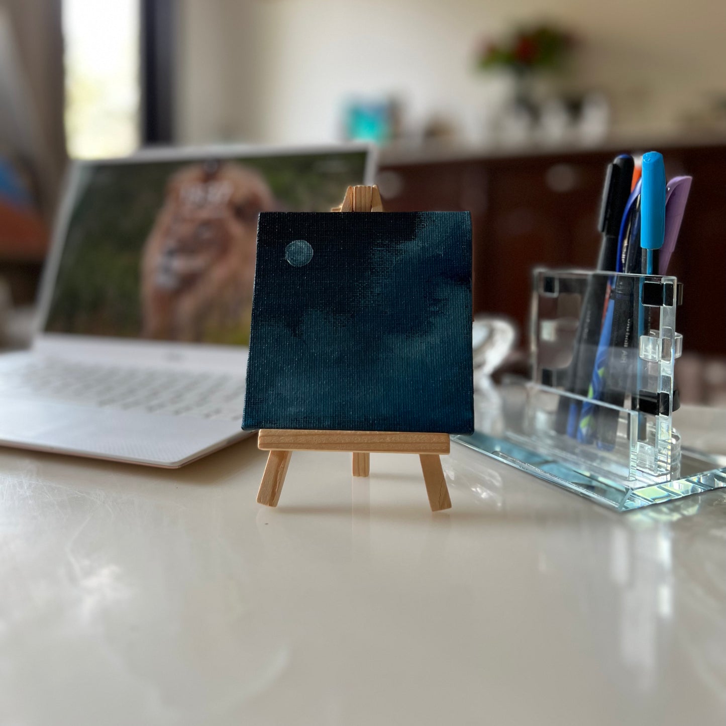 Desktop Paintings | 4" Square Canvas with FREE Easel