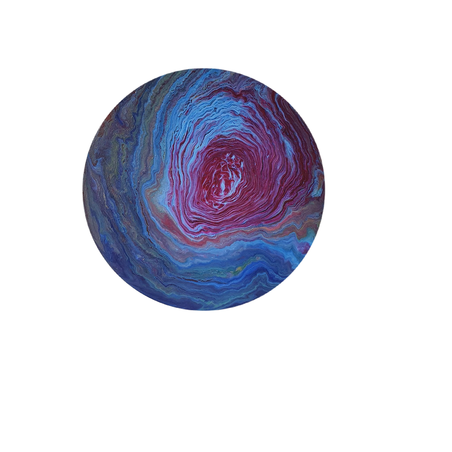 Fluid Abstract Painting on 24" Round Canvas | Unknown Planet