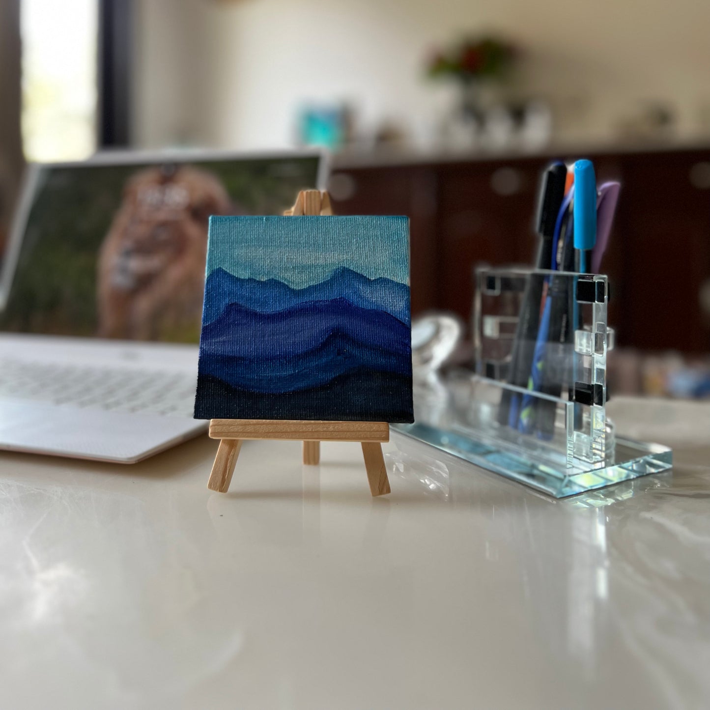 Desktop Paintings | 4" Square Canvas with FREE Easel