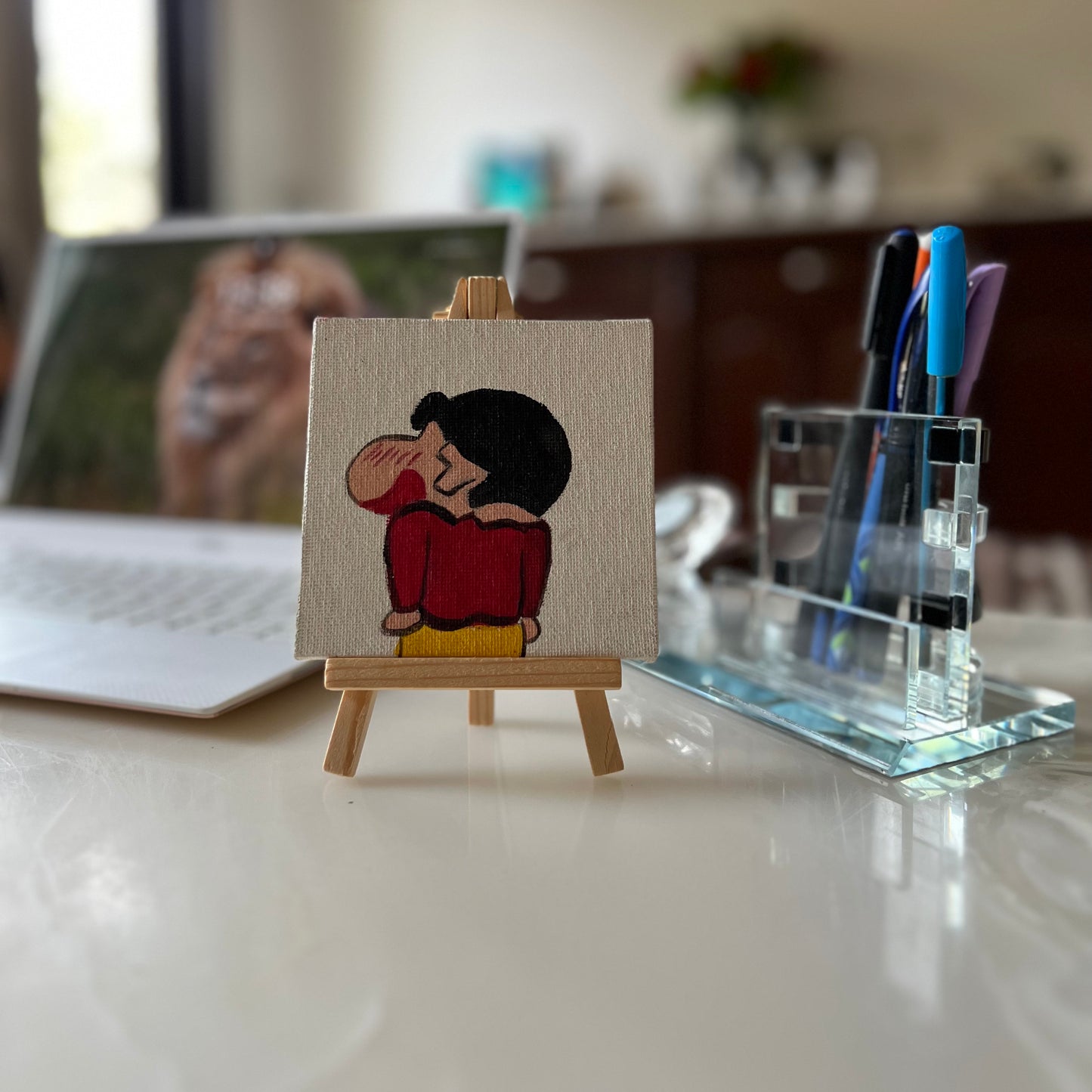 Desktop Paintings | 4" Square Canvas with FREE Easel