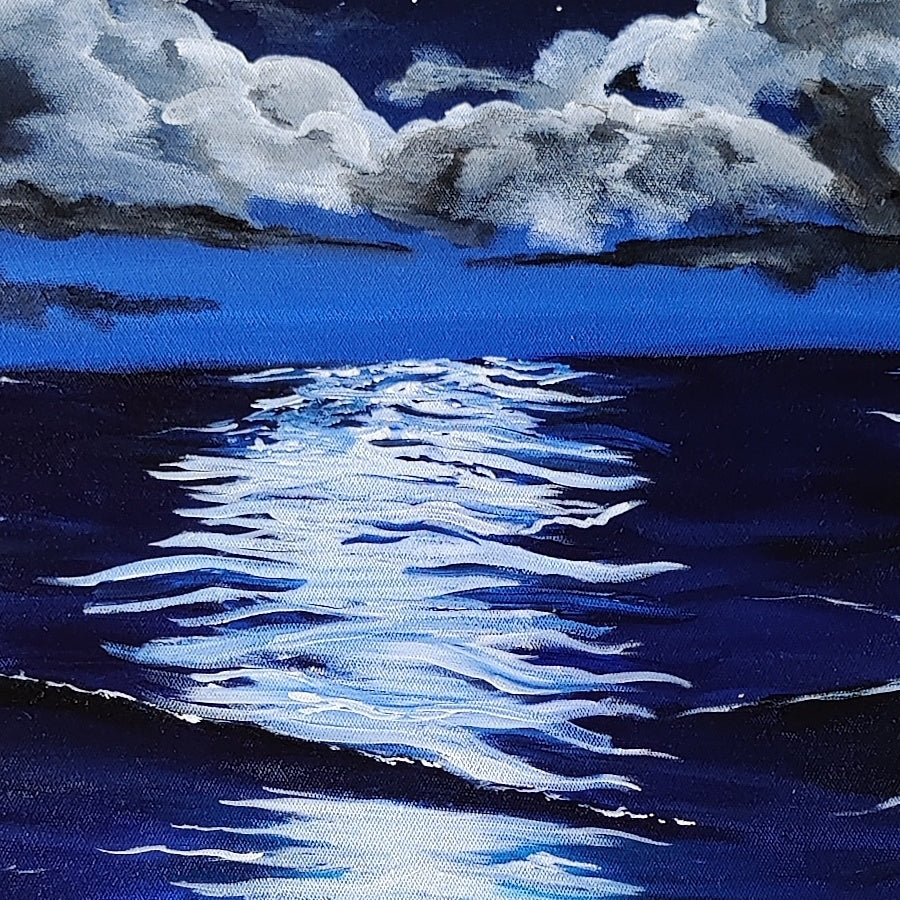 Detailed Acrylic Painting on 24" Round Canvas | Moon Moon Baara